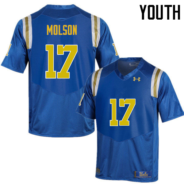 Youth #17 JJ Molson UCLA Bruins Under Armour College Football Jerseys Sale-Blue - Click Image to Close